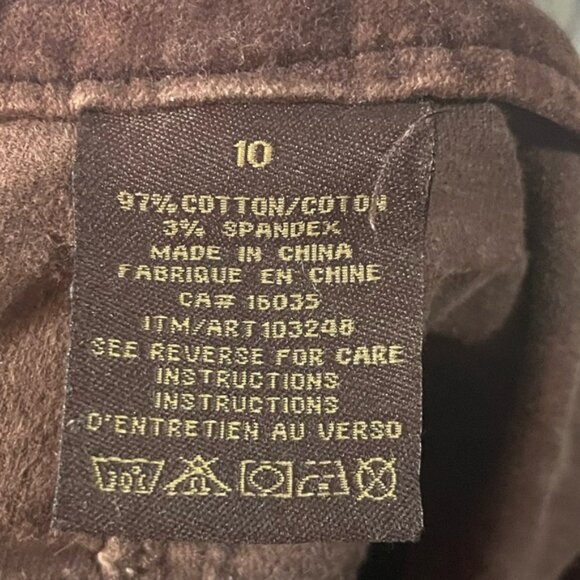 Lady Hathaway Dark Brown Corduroy Women's Trousers Pants Size 10 - Picture 15 of 16